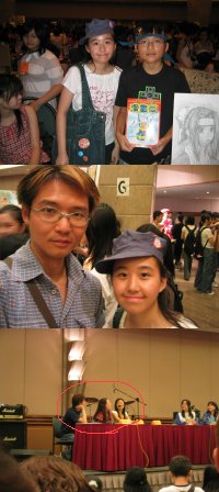 與漫畫草作者合照、與黑色怪物自拍合照、TVB配音員遠照